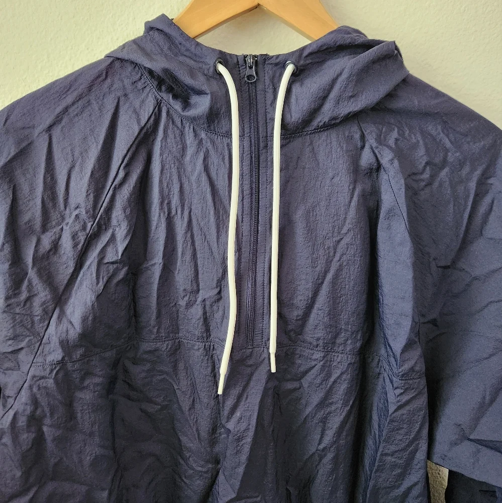 Spalding Women's Retro Popover Hoodie Sportswear Athleisure Navy Blue Size Large